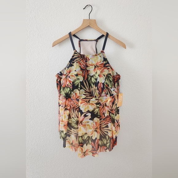 Kona Sol 18W High Neck Mesh Racerback Tankini Top NEW - Picture 1 of 8